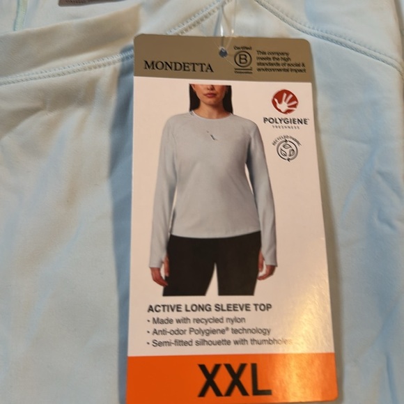 Mondetta Ladies' Long Sleeve Active Top  Blue XXL New With Tag - Picture 10 of 11